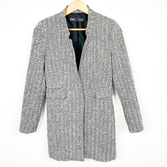 Zara Jackets & Blazers - Zara herringbone Mid Length minimal Coat blazer